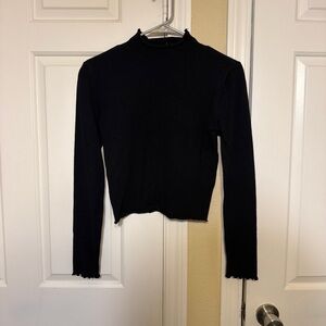 Cotton On Black Long Sleeve Mock Neck Top